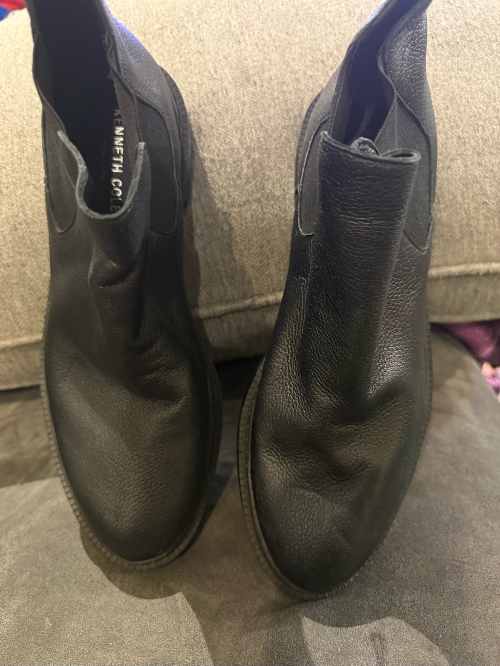 Kenneth Cole Women's Black Pebbled Leather Chukka Boots